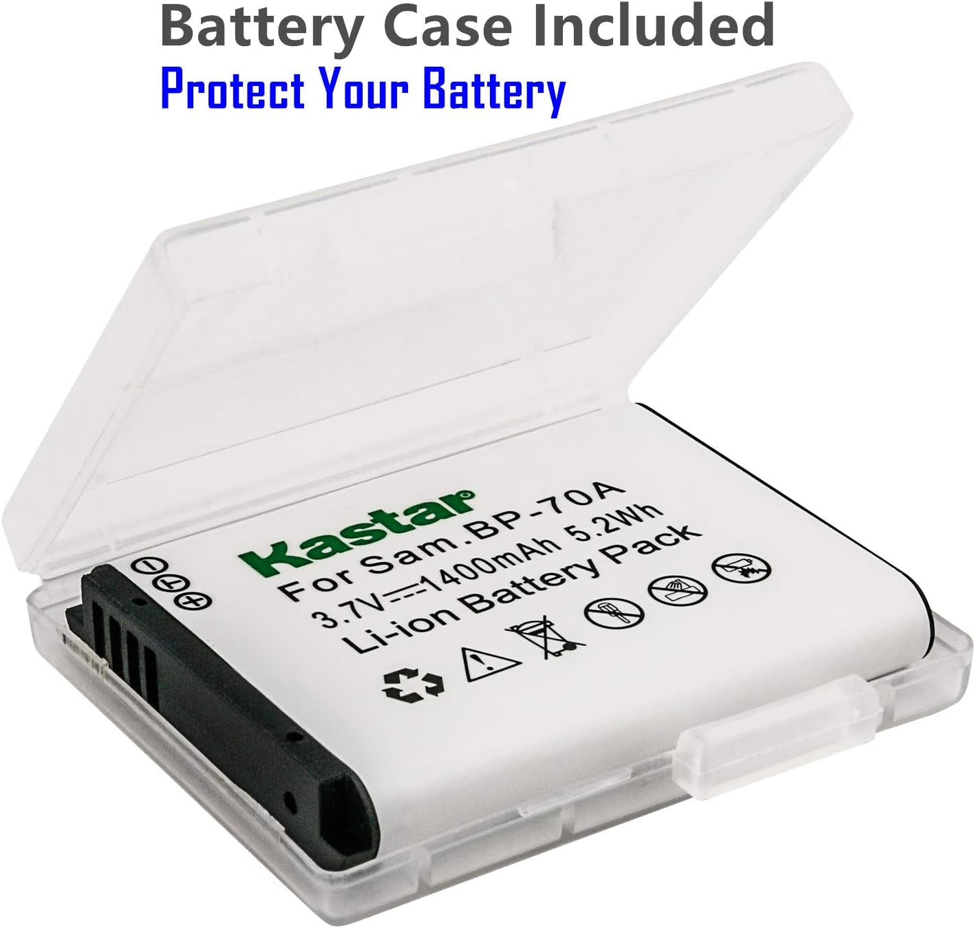 Battery (X2) & Slim USB Charger for Samsung BP-70A, BP70A, EA-BP70A and ES65 ES67 ES70 ES71 ES73 ES74 PL80 PL81 PL100 PL101 SL50 SL600 SL605 SL630 ST60 ST61 ST70 ST71 TL105 TL110 TL205