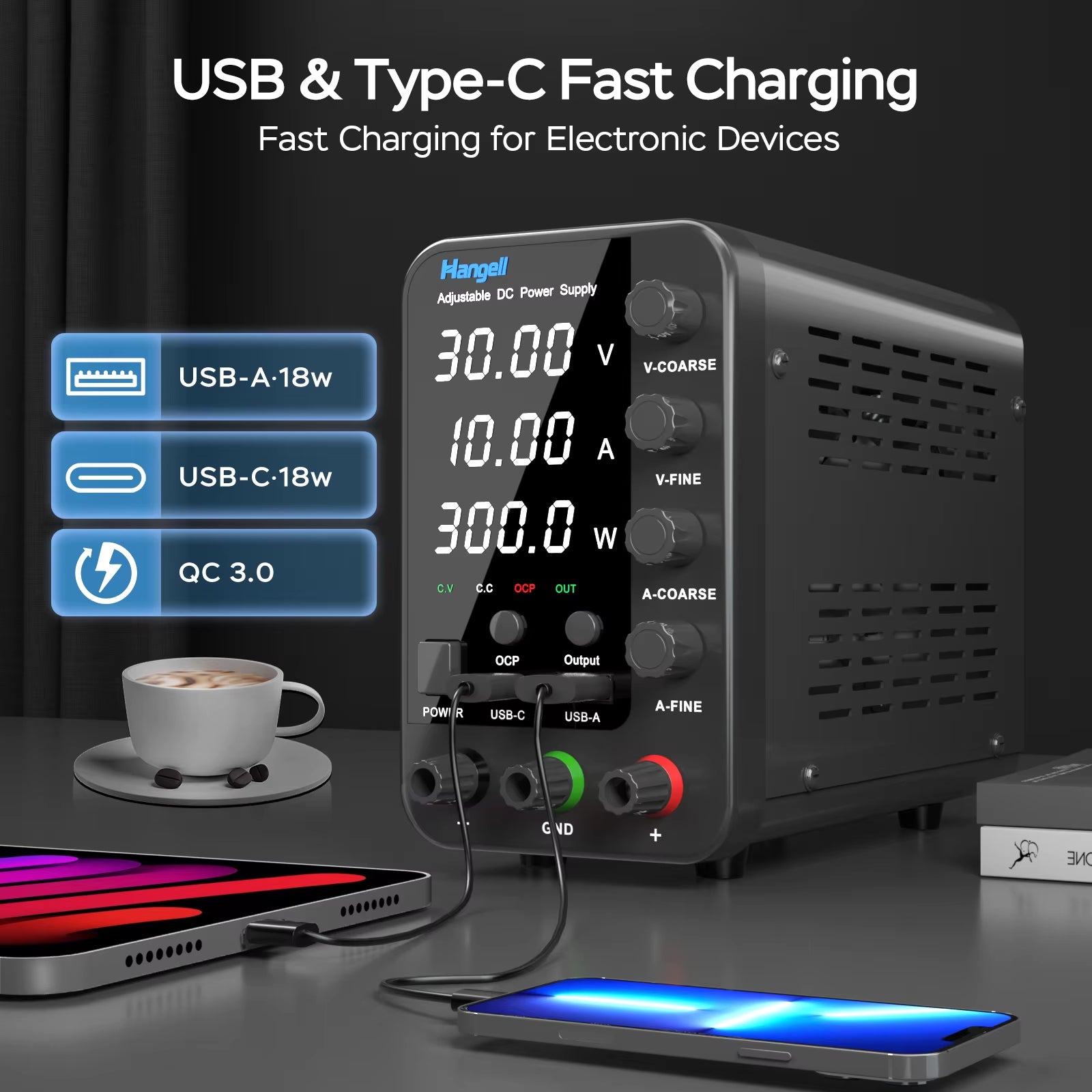 DC Laboratory Power Supply 30V 60V 120V Adjustable Voltage Regulator Bench Switching Power Supply Preset Current ON/OFF