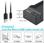 Battery (X2) & Slim USB Charger for Samsung BP-70A, BP70A, EA-BP70A and ES65 ES67 ES70 ES71 ES73 ES74 PL80 PL81 PL100 PL101 SL50 SL600 SL605 SL630 ST60 ST61 ST70 ST71 TL105 TL110 TL205
