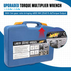 Heavy Duty Torque Multiplier Wrench Set - 1:64 Torque Wrench Set 11PCS Labor Saving Torque Multiplier Wrench Lug Nut Remover Lug Nut Wrench Set 1'' Drive 4800 NM with 8PCS CR-V Sockets Set (24-38MM)