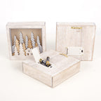 Christmas Decoration Ornaments Wooden Luminous Small Square Box