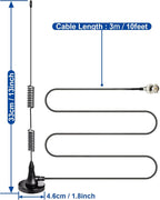 20-1300Mhz Police Scanner Antenna Magnetic Base HF VHF UHF Two Way Ham Radio BNC Male Antenna Compatible with Uniden Bearcat Whistler Radio Shack Police Scanner